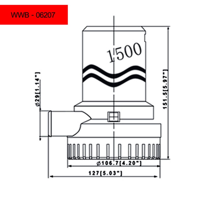 1500GPH Submersible Bilge Pump - 12V/24V - DC -1in. - Boat & Marine Pump - Image 2