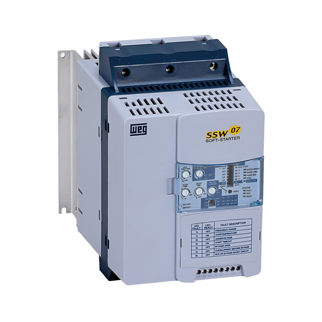 WEG SOFT STARTER 20/40/50/60HP - 220-575VAC - SSW07 WEG - Model SSW070061T5SZ