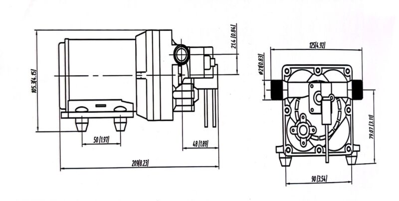 180 GPH Auto Diaphragm Pump - 12V / 24V - DC - Washdown Pump - Image 2