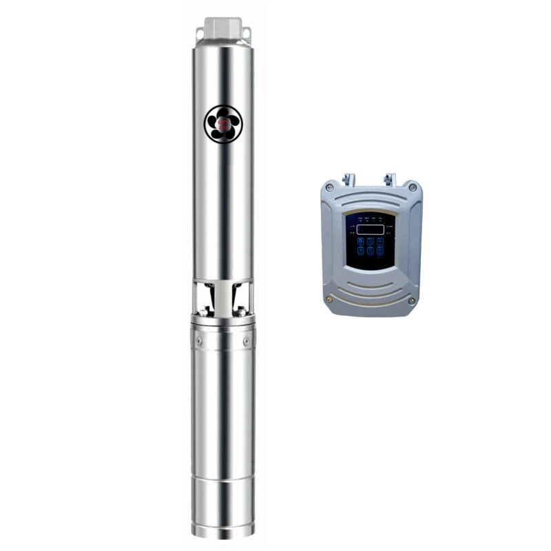 Brushless Stainless Steel Solar Submersible Pump With Controller - 150V, 1300W, 5286GPH, 2"