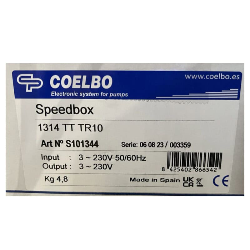 COELBO Wall-mounted pump driver for a single pump at variable speed, 400V, 3PHASE, 362.5 PSI, IP65, Model SPEEDBOX 1314TT - Image 2