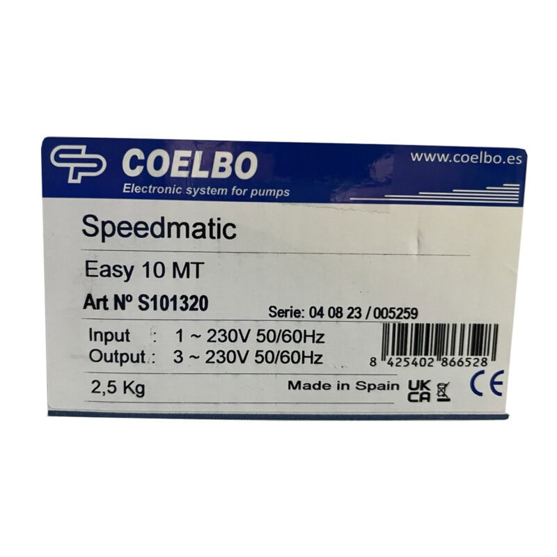 COELBO Driver for one single-phase or 3-phase pump at variable speed, 230V, 116 PSI, IP55, Model SPEEDMATIC EASY MT10 - Image 2