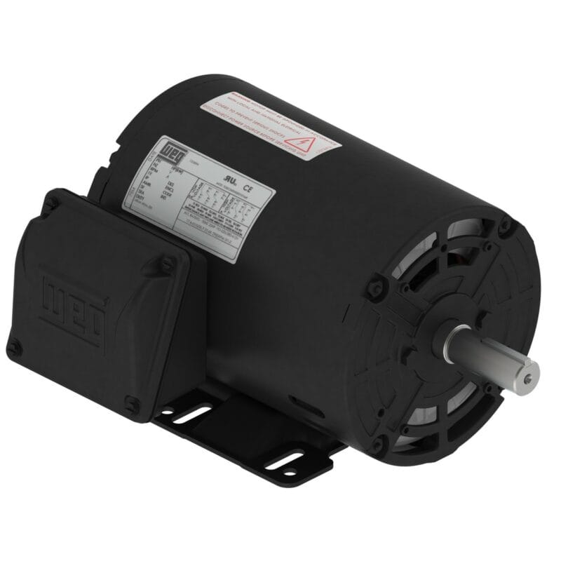 WEG Rolled Steel Motor - 1HP, 230/460V - 3Ph, 60 Hz, 1760RPM, ODP, Foot-mounted, Model 00118OT3E143T-S