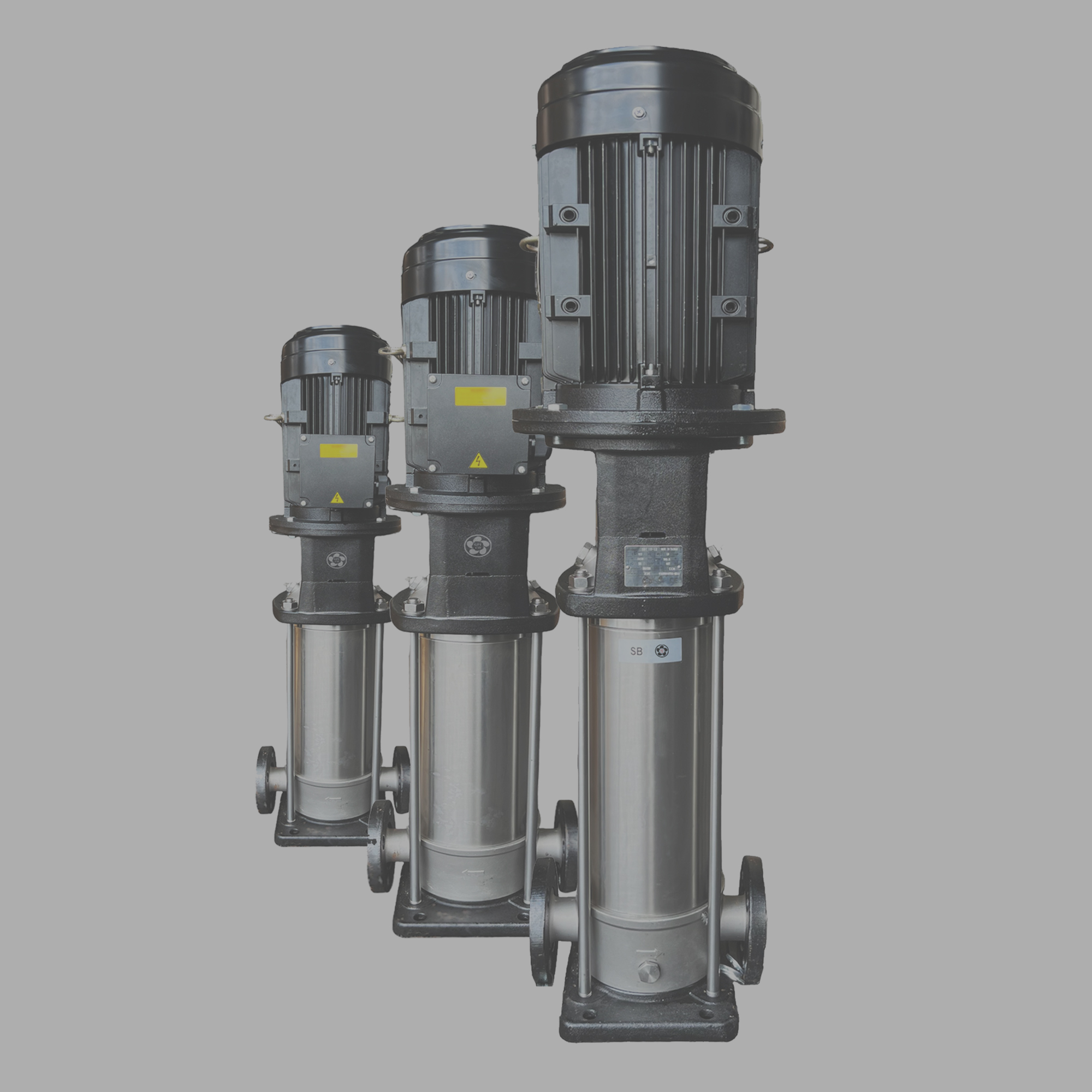 Vertical multistage water pumps for pressure boosting and clean water systems