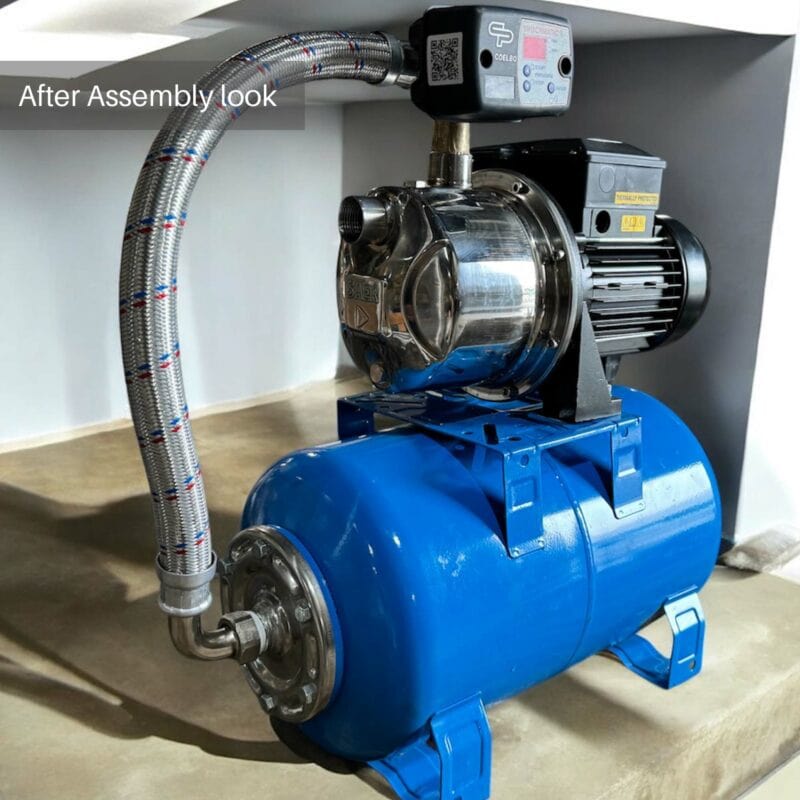 Self Priming Stainless Steel Booster Pump for water pressure,1/2 HP, 115V, 1in. Ports, Model# M94 with pressure tank complete booster set - Image 3