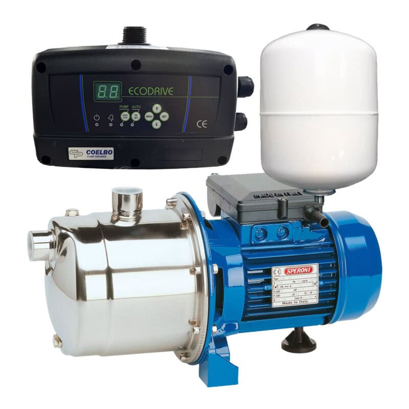 Variable Speed Booster Pump Set with Ecodrive & 1.3-Gallon Pressure Tank, 1HP, 220V – Energy-Efficient Water Pressure System, Model CAM95