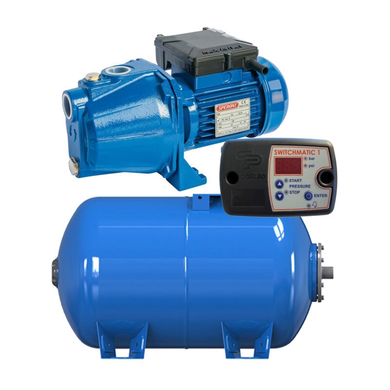 CAM60 Booster Set with 5.3 Gal Pressure Tank and Digital Pressure switch, 792 GPH - 1inch- 110/220V, for Homes & Irrigation