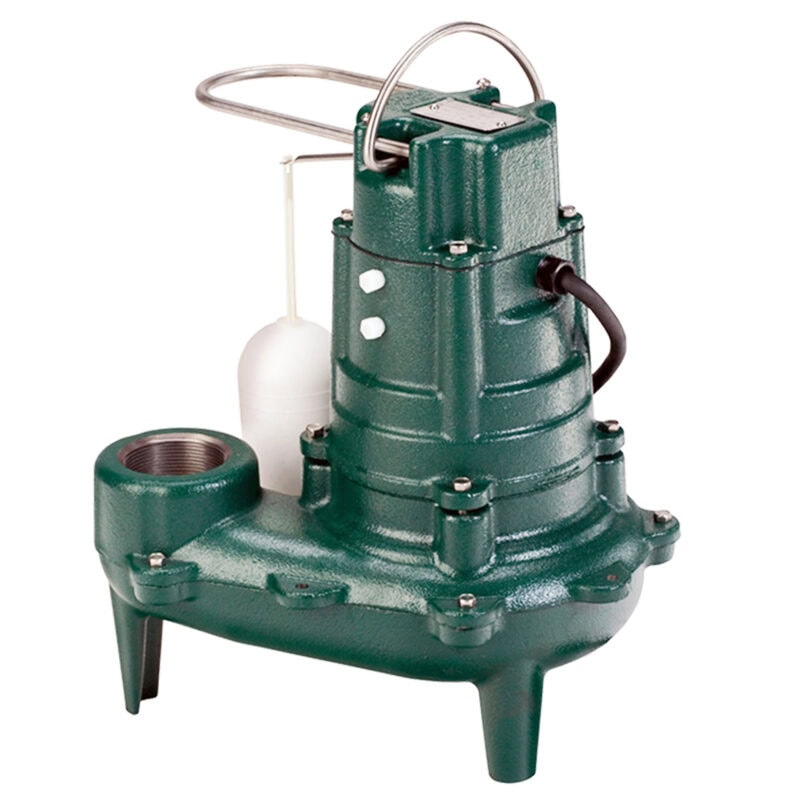 ZOELLER Automatic Sewage Pump 1/2 HP, 110gpm @ 5 Ft. of Head, Cast Iron, 115V, 1Phase, Model M267