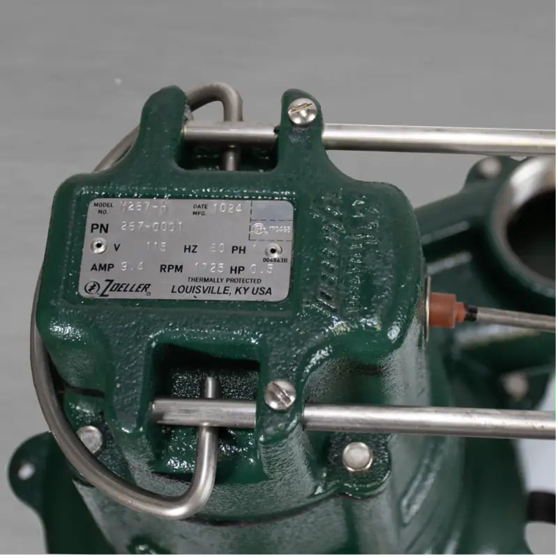 ZOELLER Automatic Sewage Pump 1/2 HP, 110gpm @ 5 Ft. of Head, Cast Iron, 115V, 1Phase, Model M267 - Image 3