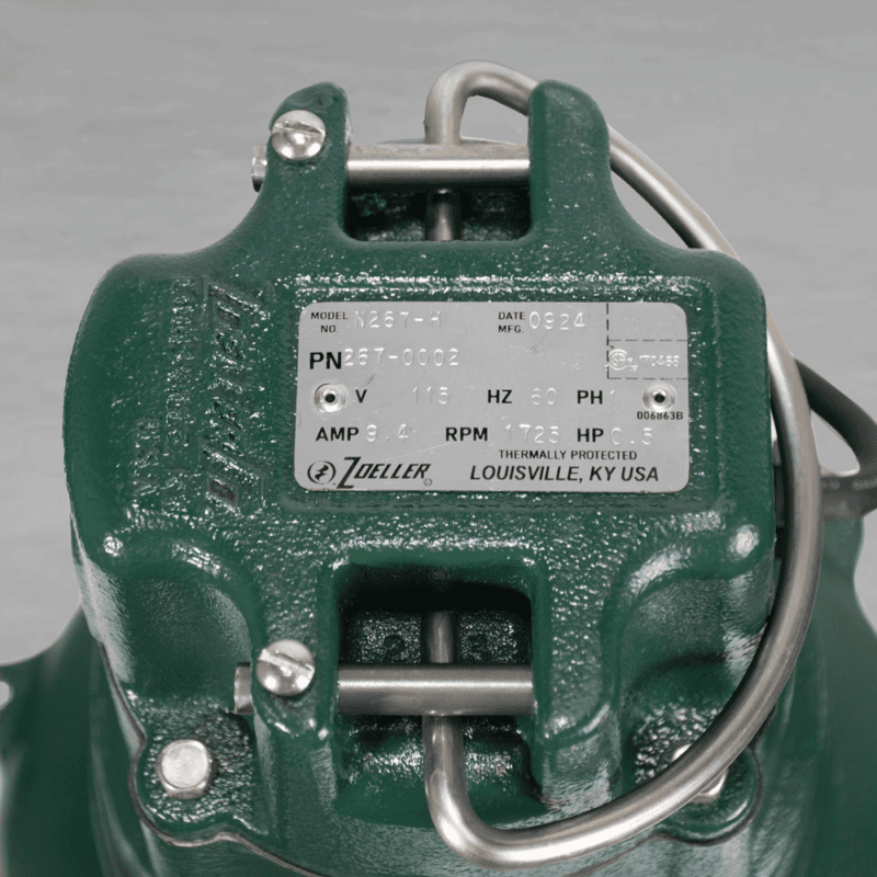 ZOELLER Sewage Pump 1/2 HP, 110gpm @ 5 Ft. of Head, Cast Iron, 115V, 1Phase, Model N267 - Image 2