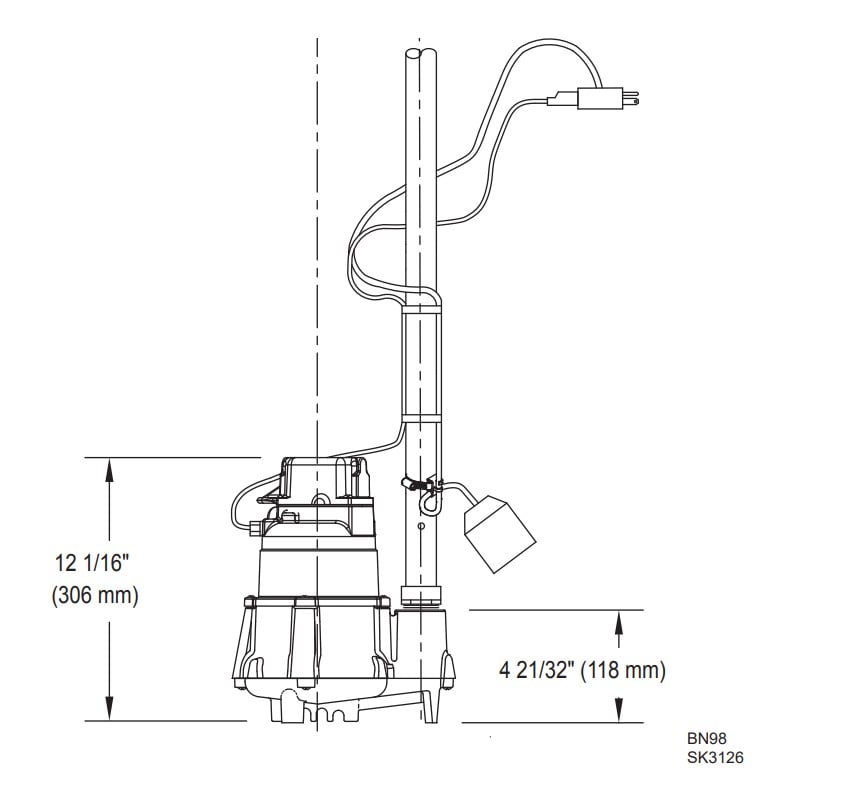 ZOELLER Effluent Sump Pump 1 2 HP 72gpm 5 Ft Of Head 115V 1Phase zoeller-effluent-sump-pump-1-2-hp-72gpm-5-ft-of-head-115v-1phase