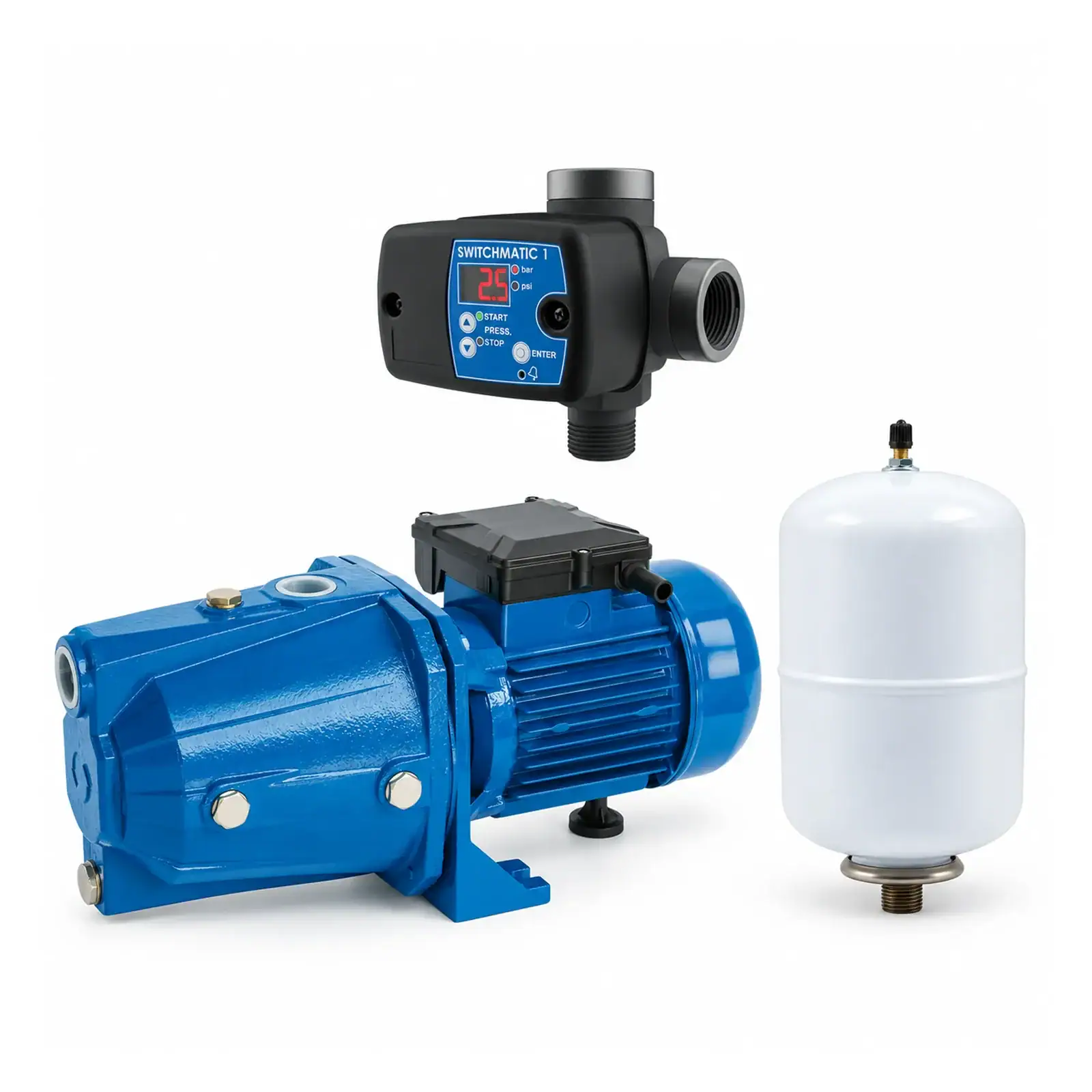 Speroni CAM100 , 1 HP Cast Iron Booster Pump Set with Coelbo Switchmatic 1 & Varem 1.3 -Gallon Tank NSF , 110/220V