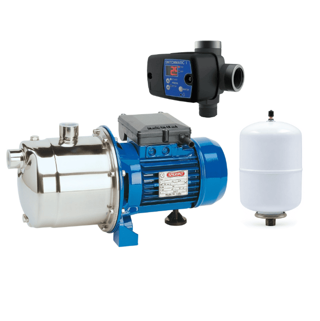 Speroni CAM95 1 HP Stainless Steel Booster Pump Set with Coelbo Switchmatic 1 & Varem 1.3-Gallon Tank , 110/220V